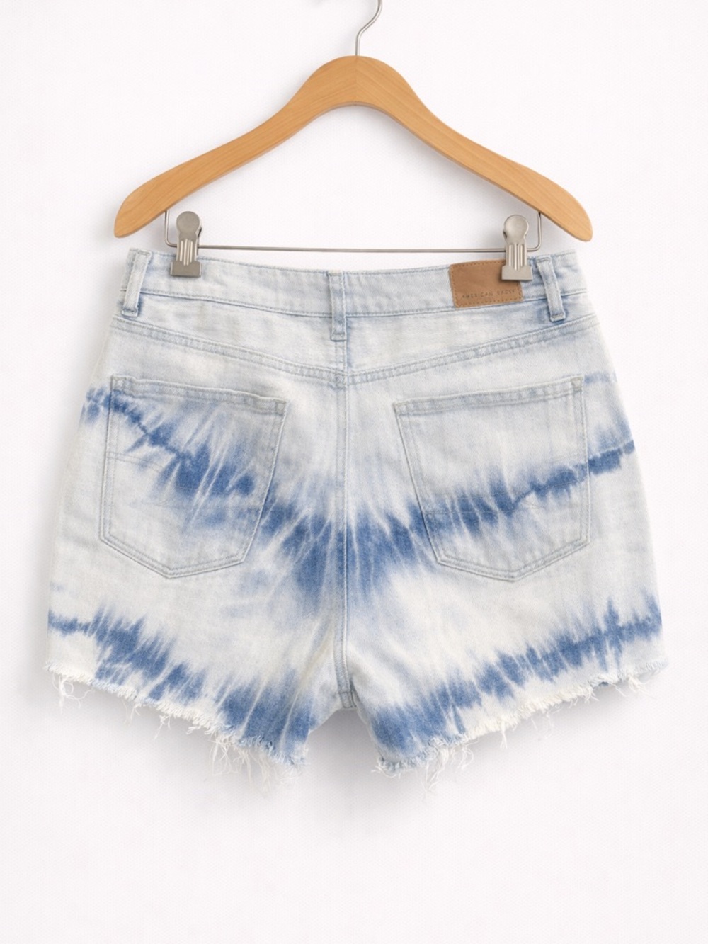 AMERICAN EAGLE Tie Dye Denim Shorts High Rise Cutoff Festival - Picture 3 of 15